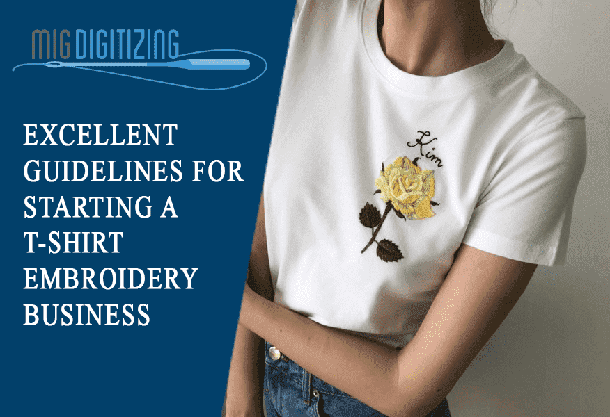 Elevate your style with personalized embroidery on a T-shirt. Make a statement with your name beautifully stitched into your attire.